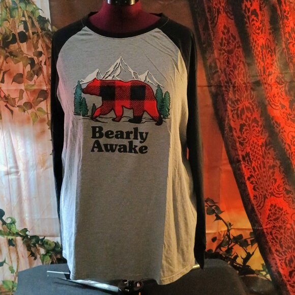 EUC: Holiday FamJam Sze XL Black & Red 'Bearly Awake' Pajama Set - Picture 2 of 7